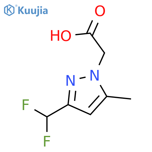 2-[3-(difluoromethyl)-5-methyl-1H-pyrazol-1-yl]acetic acid structure