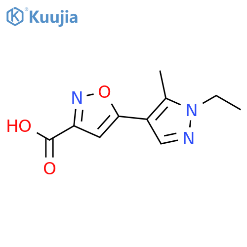 5-(1-Ethyl-5-methyl-1H-pyrazol-4-yl)isoxazole-3-carboxylic acid structure