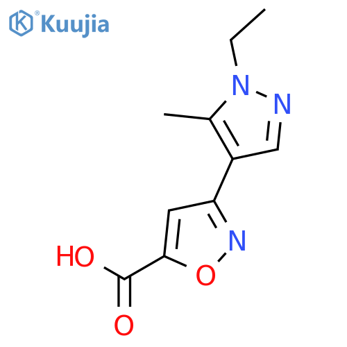 3-(1-Ethyl-5-methyl-1H-pyrazol-4-yl)isoxazole-5-carboxylic acid structure