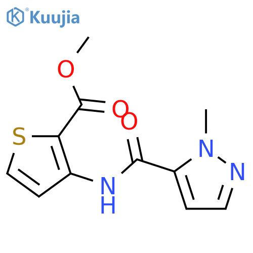 methyl 3-{[(1-methyl-1H-pyrazol-5-yl)carbonyl]amino}-2-thiophenecarboxylate structure