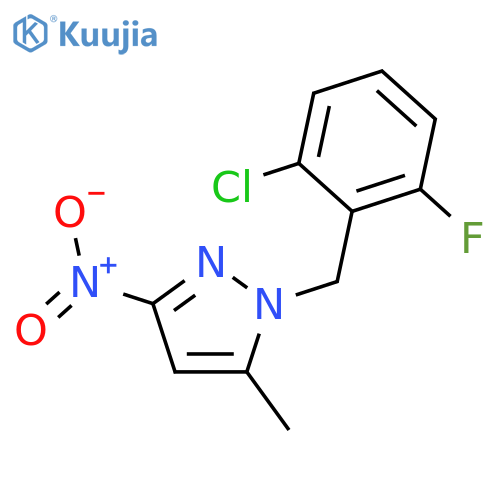 1-(2-chloro-6-fluorophenyl)methyl-5-methyl-3-nitro-1H-pyrazole structure