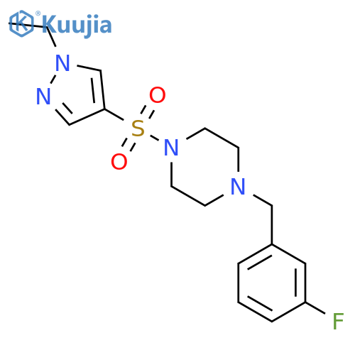 1-(1-Ethyl-1H-pyrazole-4-sulfonyl)-4-(3-fluoro-benzyl)-piperazine structure