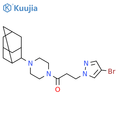1-(4-Adamantan-2-yl-piperazin-1-yl)-3-(4-bromo-pyrazol-1-yl)-propan-1-one structure