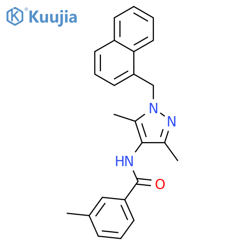N-(3,5-Dimethyl-1-naphthalen-1-ylmethyl-1H-pyrazol-4-yl)-3-methyl-benzamide structure
