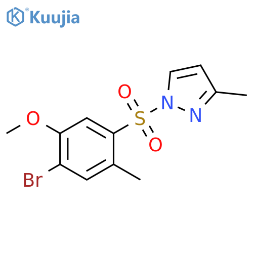 1-(4-bromo-5-methoxy-2-methylbenzenesulfonyl)-3-methyl-1H-pyrazole structure