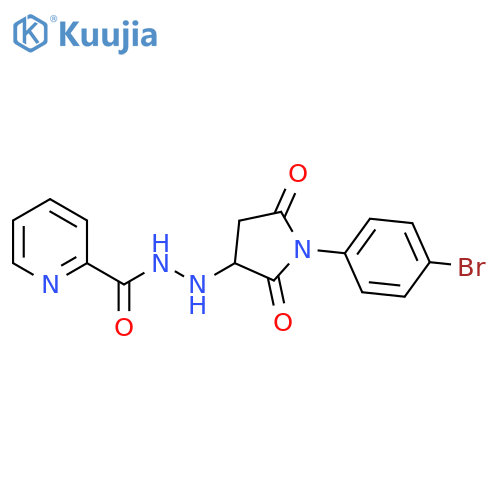 N'-1-(4-bromophenyl)-2,5-dioxopyrrolidin-3-ylpyridine-2-carbohydrazide structure