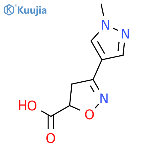 3-(1-methyl-1H-pyrazol-4-yl)-4,5-dihydro-1,2-oxazole-5-carboxylic acid structure