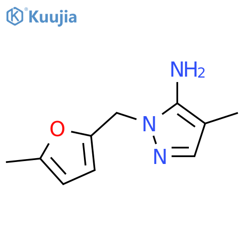 4-Methyl-1-(5-methyl-2-furyl)methyl-1H-pyrazol-5-amine structure