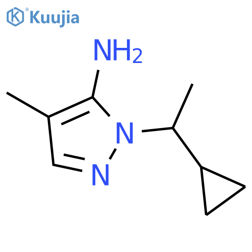 1-(1-Cyclopropylethyl)-4-methyl-1H-pyrazol-5-amine structure