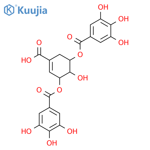 (3R,4S,5R)-4-hydroxy-3,5-bis[(3,4,5-trihydroxybenzoyl)oxy]cyclohex-1-ene-1-carboxylic acid structure