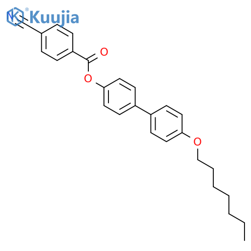 Benzoic acid, 4-cyano-, 4'-(heptyloxy)[1,1'-biphenyl]-4-yl ester structure