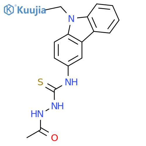 Acetic acid, 2-[[(9-ethyl-9H-carbazol-3-yl)amino]thioxomethyl]hydrazide structure