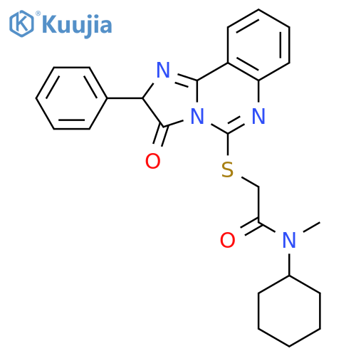 N-cyclohexyl-N-methyl-2-({3-oxo-2-phenyl-2H,3H-imidazo1,2-cquinazolin-5-yl}sulfanyl)acetamide structure