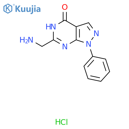 6-(Aminomethyl)-1-phenyl-1H-pyrazolo3,4-dpyrimidin-4(7H)-one Hydrochloride structure