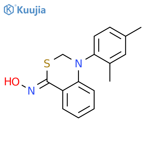 4H-3,1-Benzothiazin-4-one, 1-(2,4-dimethylphenyl)-1,2-dihydro-, oxime structure