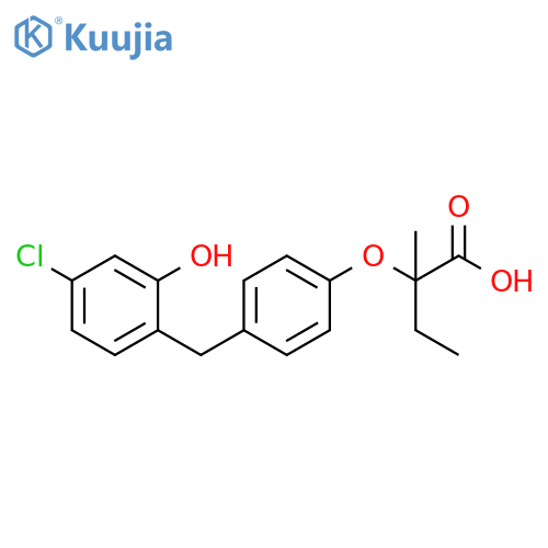 Butanoic acid,2-[4-[(4-chloro-2-hydroxyphenyl)methyl]phenoxy]-2-methyl- structure
