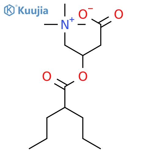 1-Propanaminium,3-carboxy-N,N,N-trimethyl-2-[(1-oxo-2-propylpentyl)oxy]-, inner salt, (2R)- structure