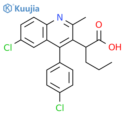 2-[6-Chloro-4-(4-chlorophenyl)-2-methyl-3-quinolinyl]pentanoic acid structure