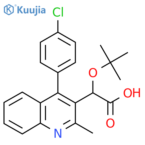 [4-(4-Chlorophenyl)-2-methyl-3-quinolinyl][(2-methyl-2-propanyl)oxy]acetic acid structure