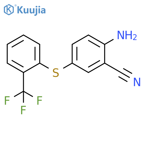 Benzonitrile, 2-amino-5-[[2-(trifluoromethyl)phenyl]thio]- structure