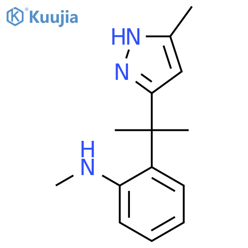 Benzenamine, N-methyl-2-[1-methyl-1-(5-methyl-1H-pyrazol-3-yl)ethyl]- structure