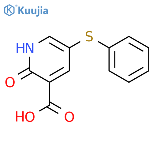 3-Pyridinecarboxylic acid, 1,2-dihydro-2-oxo-5-(phenylthio)- structure