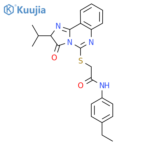 N-(4-ethylphenyl)-2-{3-oxo-2-(propan-2-yl)-2H,3H-imidazo1,2-cquinazolin-5-ylsulfanyl}acetamide structure