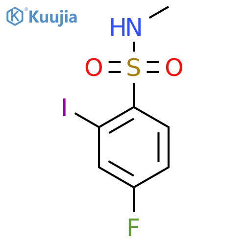 4-fluoro-2-iodo-N-methylbenzene-1-sulfonamide structure