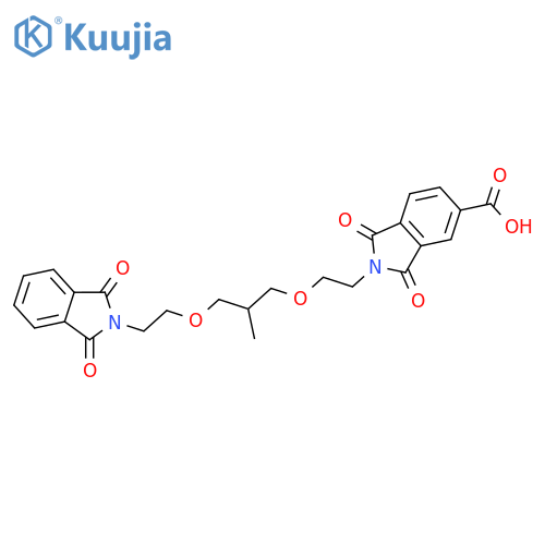 Poly[oxy(methyl-1,2-ethanediyl)],a-[2-(5-carboxy-1,3-dihydro-1,3-dioxo-2H-isoindol-2-yl)methylethyl]-w-[2-(5-carboxy-1,3-dihydro-1,3-dioxo-2H-isoindol-2-yl)methylethoxy]- structure