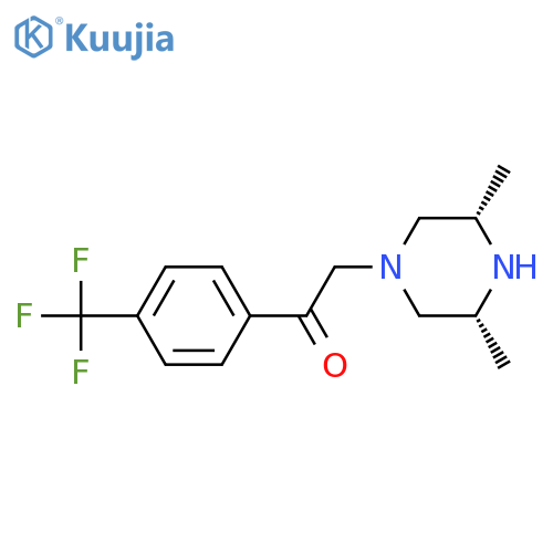 Ethanone, 1-[(3R,5S)-3,5-dimethyl-1-piperazinyl]-2-[4-(trifluoromethyl)phenyl]-, rel- structure