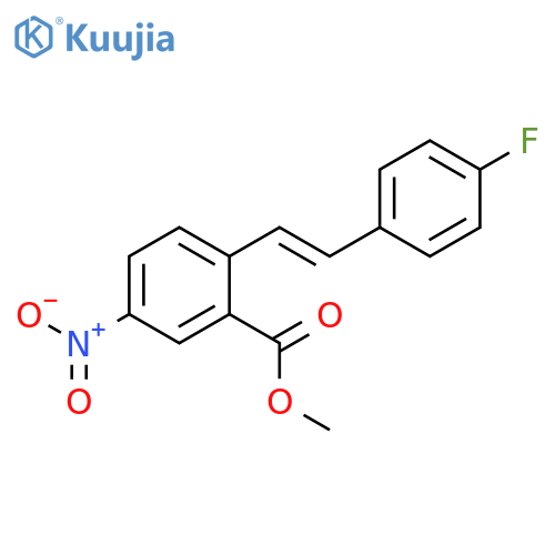 BENZOIC ACID, 2-[(1E)-2-(4-FLUOROPHENYL)ETHENYL]-5-NITRO-, METHYL ESTER structure