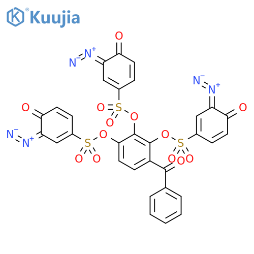 1,5-Cyclohexadiene-1-sulfonic acid, 3-diazo-4-oxo-,4-benzoyl-1,2,3-benzenetriyl ester structure