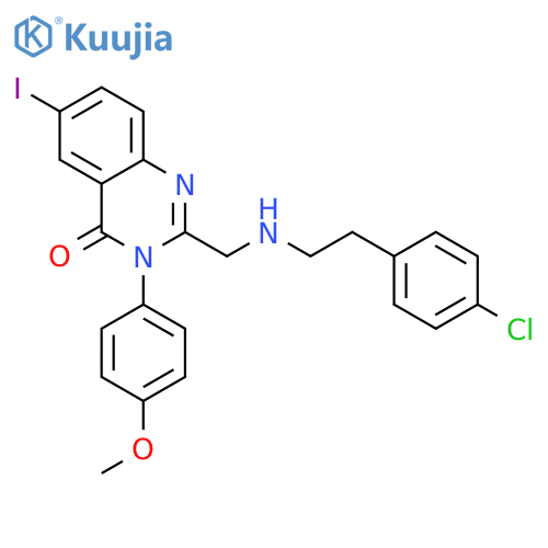2-({[2-(4-chlorophenyl)ethyl]amino}methyl)-6-iodo-3-(4-methoxyphenyl)quinazolin-4(3H)-one structure