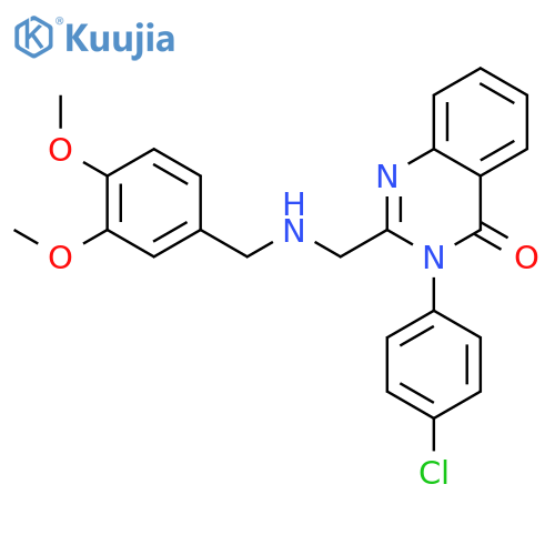3-(4-chlorophenyl)-2-{[(3,4-dimethoxybenzyl)amino]methyl}quinazolin-4(3H)-one structure