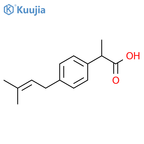 Benzeneacetic acid, a-methyl-4-(3-methyl-2-buten-1-yl)-,(+)- structure