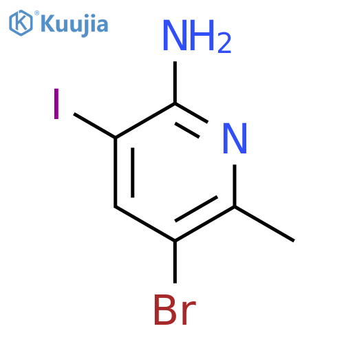 5-Bromo-3-iodo-6-methylpyridin-2-amine structure