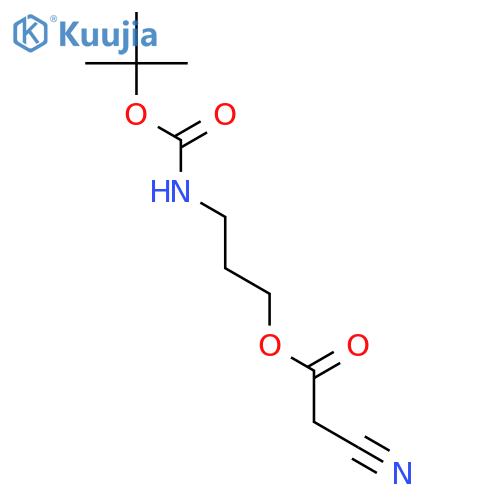 Acetic acid, 2-cyano-, 3-[[(1,1-dimethylethoxy)carbonyl]amino]propyl ester structure