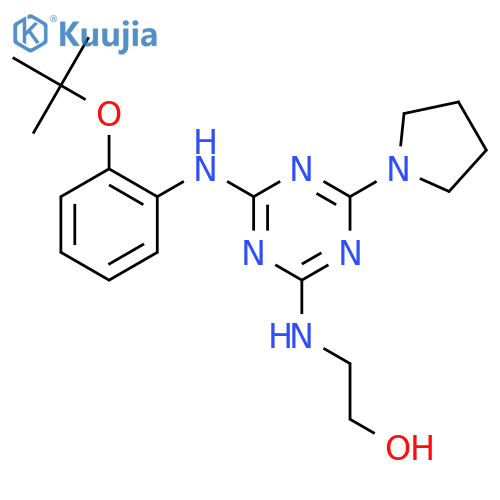 2-4-2-(1,1-Dimethylethoxy)phenylamino-6-(1-pyrrolidinyl)-1,3,5-triazin-2-ylaminoethanol structure