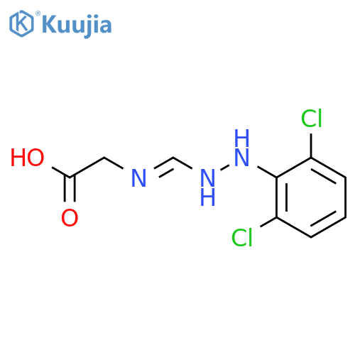 (E)-N-{[2-(2,6-dichlorophenyl)hydrazinyl]methylidene}glycine structure