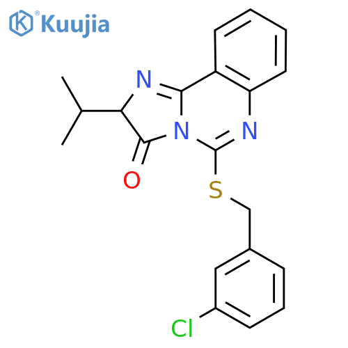 5-{(3-chlorophenyl)methylsulfanyl}-2-(propan-2-yl)-2H,3H-imidazo1,2-cquinazolin-3-one structure