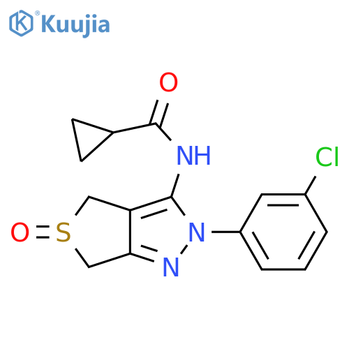 N-2-(3-chlorophenyl)-5-oxo-2H,4H,6H-5lambda4-thieno3,4-cpyrazol-3-ylcyclopropanecarboxamide structure
