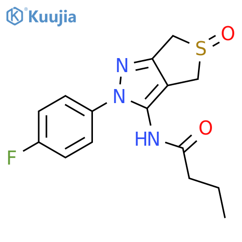 N-2-(4-fluorophenyl)-5-oxo-2H,4H,6H-5lambda4-thieno3,4-cpyrazol-3-ylbutanamide structure