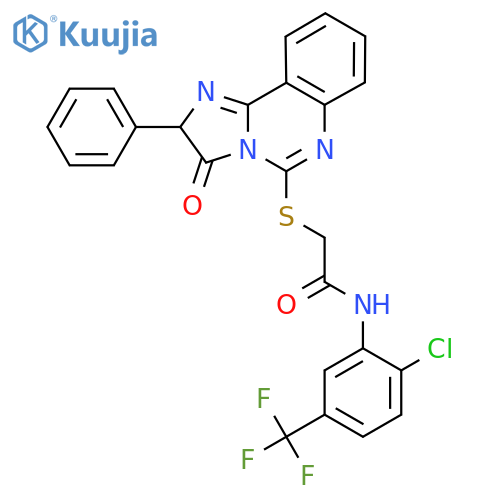 N-2-chloro-5-(trifluoromethyl)phenyl-2-({3-oxo-2-phenyl-2H,3H-imidazo1,2-cquinazolin-5-yl}sulfanyl)acetamide structure