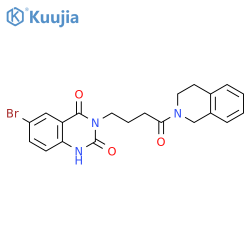 6-bromo-3-4-oxo-4-(1,2,3,4-tetrahydroisoquinolin-2-yl)butyl-1,2,3,4-tetrahydroquinazoline-2,4-dione structure