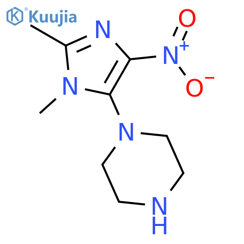 Piperazine, 1-(1,2-dimethyl-4-nitro-1H-imidazol-5-yl)- structure
