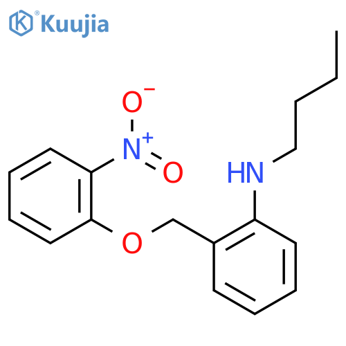 Benzenamine, N-butyl-2-[(2-nitrophenoxy)methyl]- structure