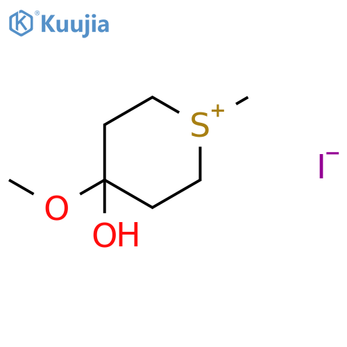 2H-Thiopyranium, tetrahydro-4-hydroxy-4-methoxy-1-methyl-, iodide structure