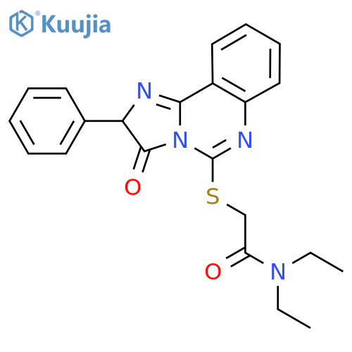 N,N-diethyl-2-({3-oxo-2-phenyl-2H,3H-imidazo1,2-cquinazolin-5-yl}sulfanyl)acetamide structure