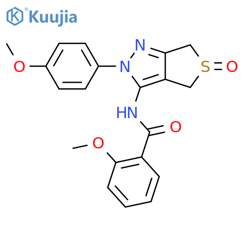2-methoxy-N-2-(4-methoxyphenyl)-5-oxo-2H,4H,6H-5lambda4-thieno3,4-cpyrazol-3-ylbenzamide structure