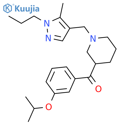 (3-Isopropoxyphenyl)(1-((5-methyl-1-propyl-1H-pyrazol-4-yl)methyl)piperidin-3-yl)methanone structure